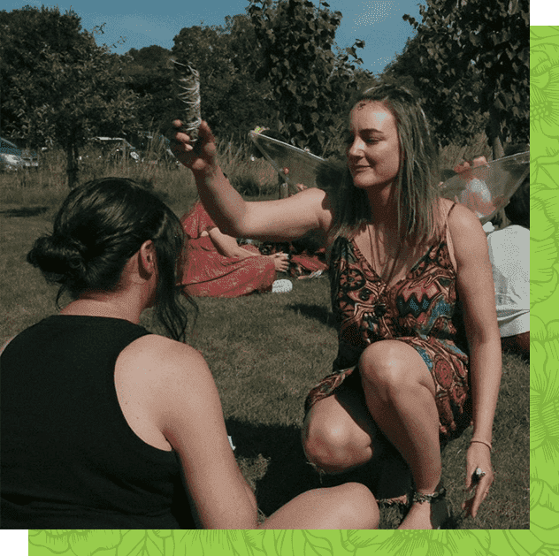 Celtic witch performing ceremony